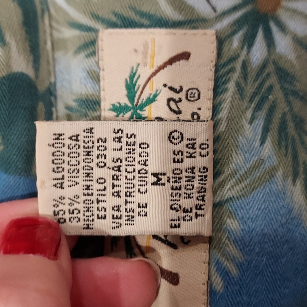 *Men's Kona Kai Hawaiian Print Beach Scene Cotton Blend Camp Shirt Size Medium - Picture 7 of 9